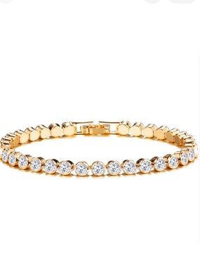 NWT Auristi Limbardo Bracelet - Tennis Bracelet Crystal CZ Gold Plated